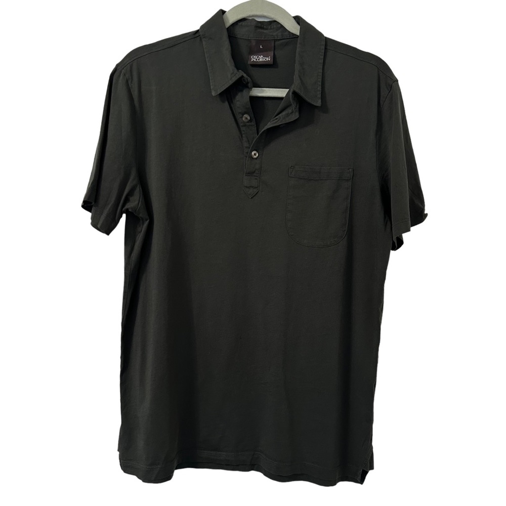 Oscar Jacobson Carlos Short Sleeve Poloshirt‎ in Smoke Gray Size L